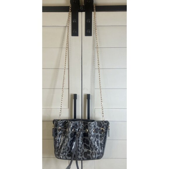 BE&D Genuine Leather Python Bucket Drawstring Crossbody Handbag Purse Nordstrom - Picture 2 of 12